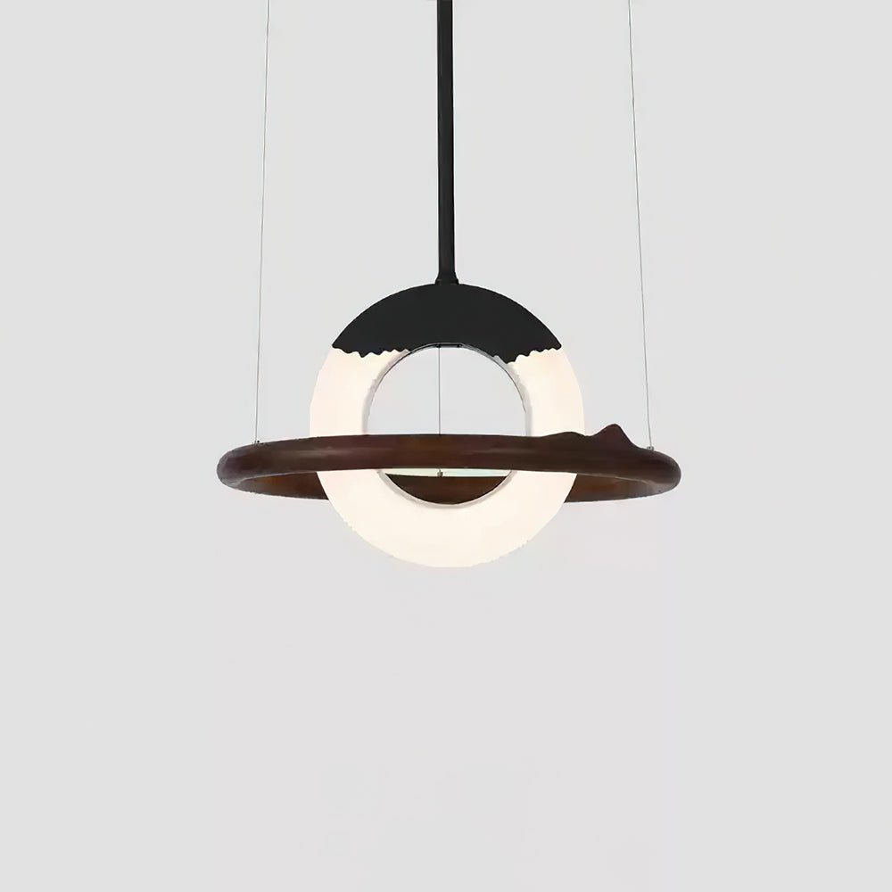 Mytalan Circulaire Acrylique Bois Pendentif Lumière