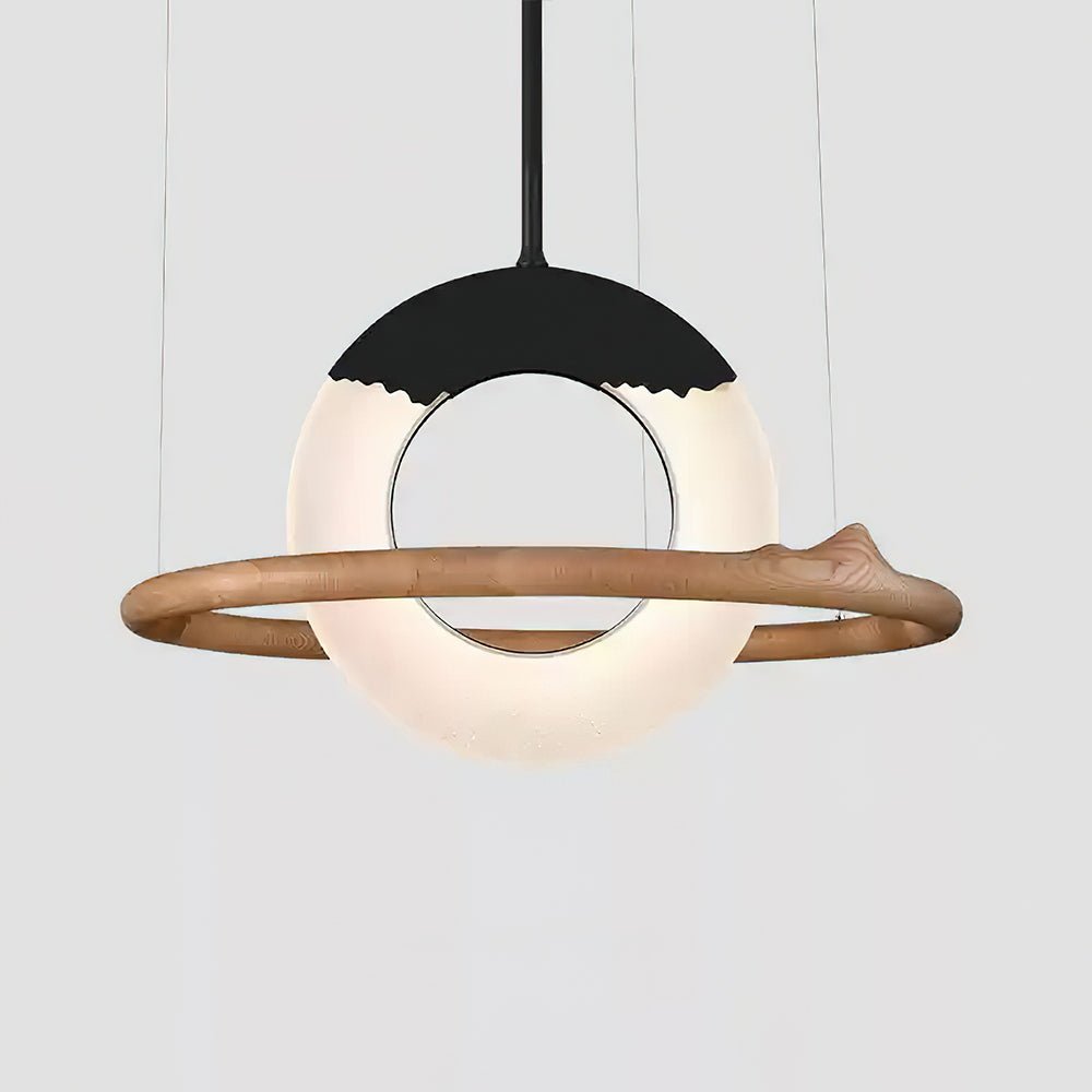 Mytalan Circulaire Acrylique Bois Pendentif Lumière