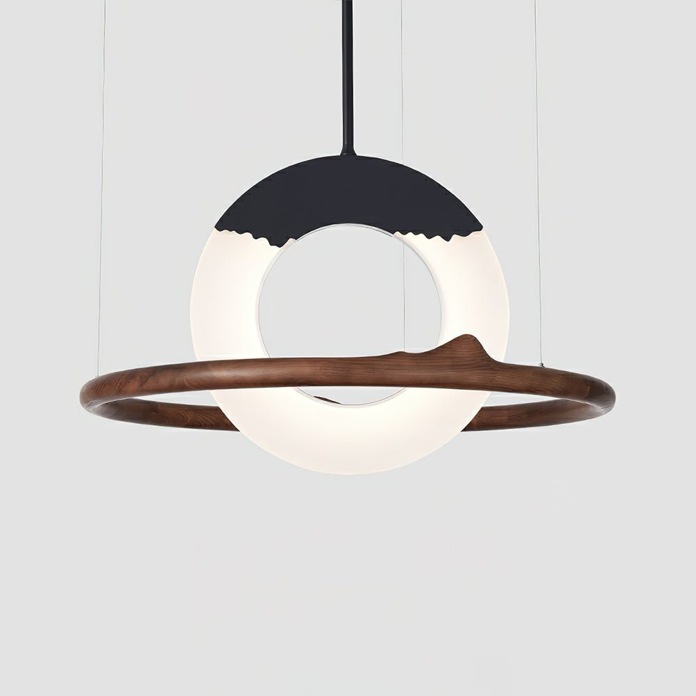 Mytalan Circulaire Acrylique Bois Pendentif Lumière