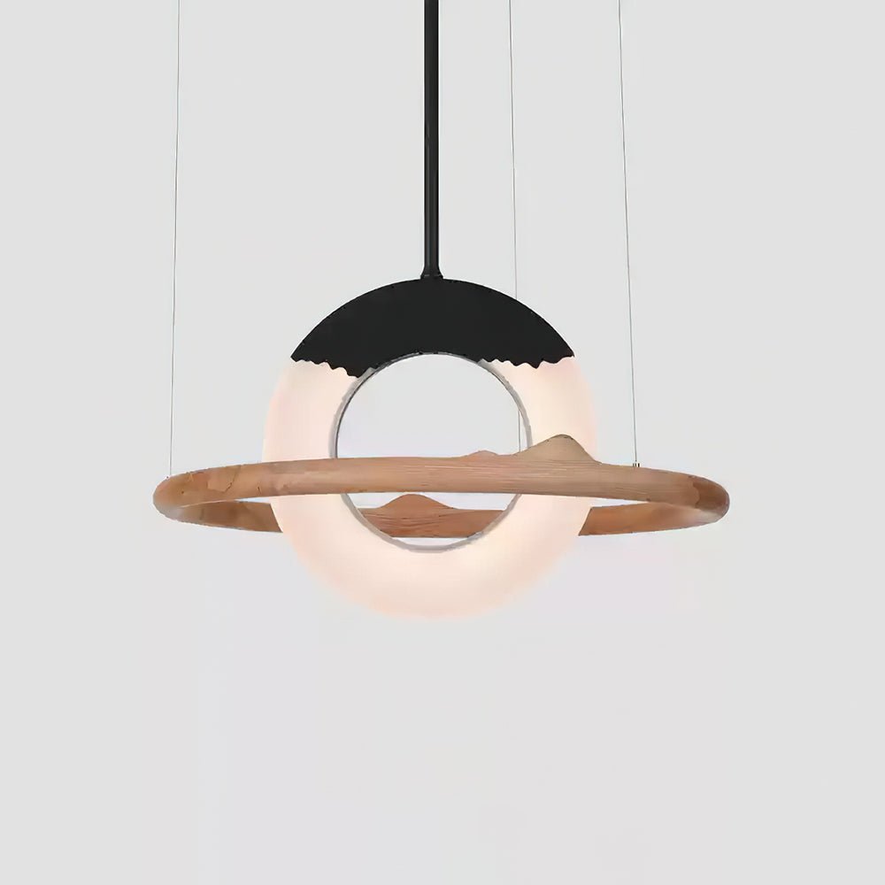 Mytalan Circulaire Acrylique Bois Pendentif Lumière