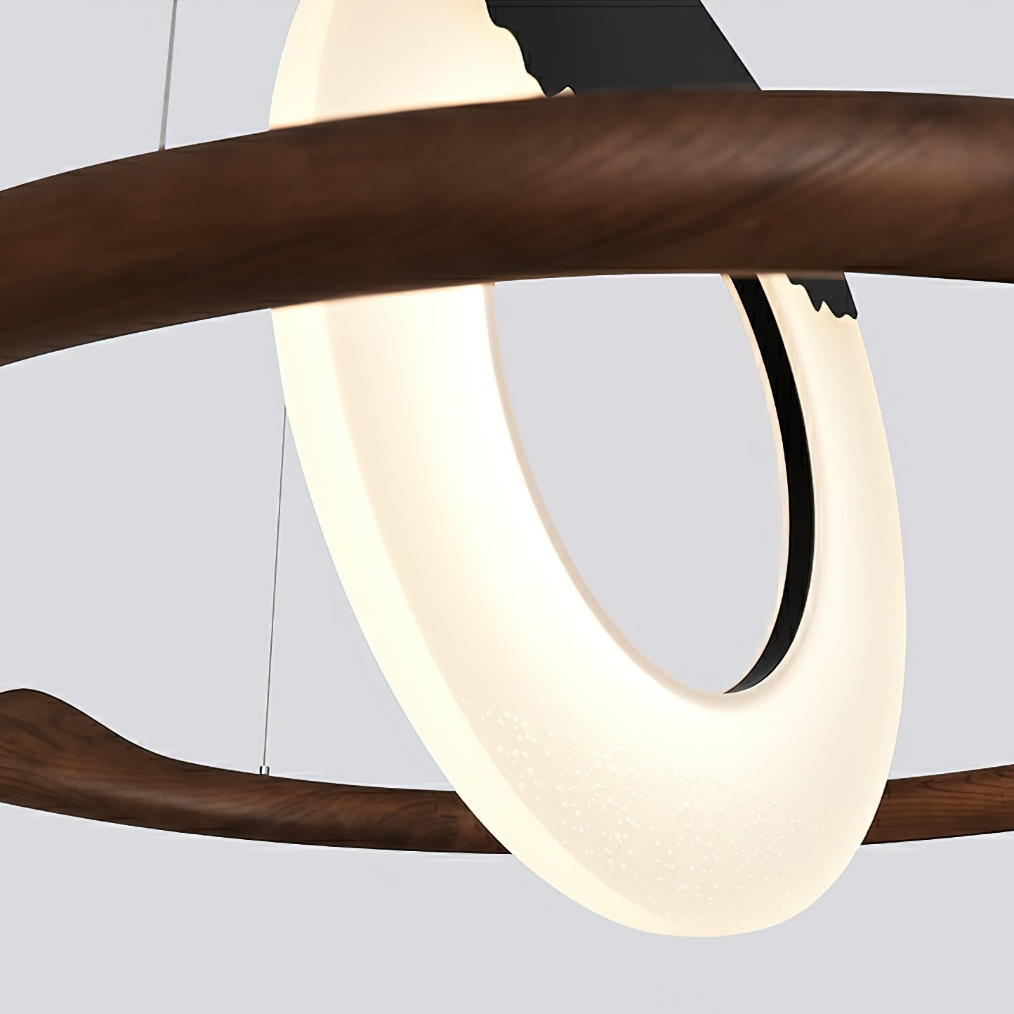 Mytalan Circulaire Acrylique Bois Pendentif Lumière
