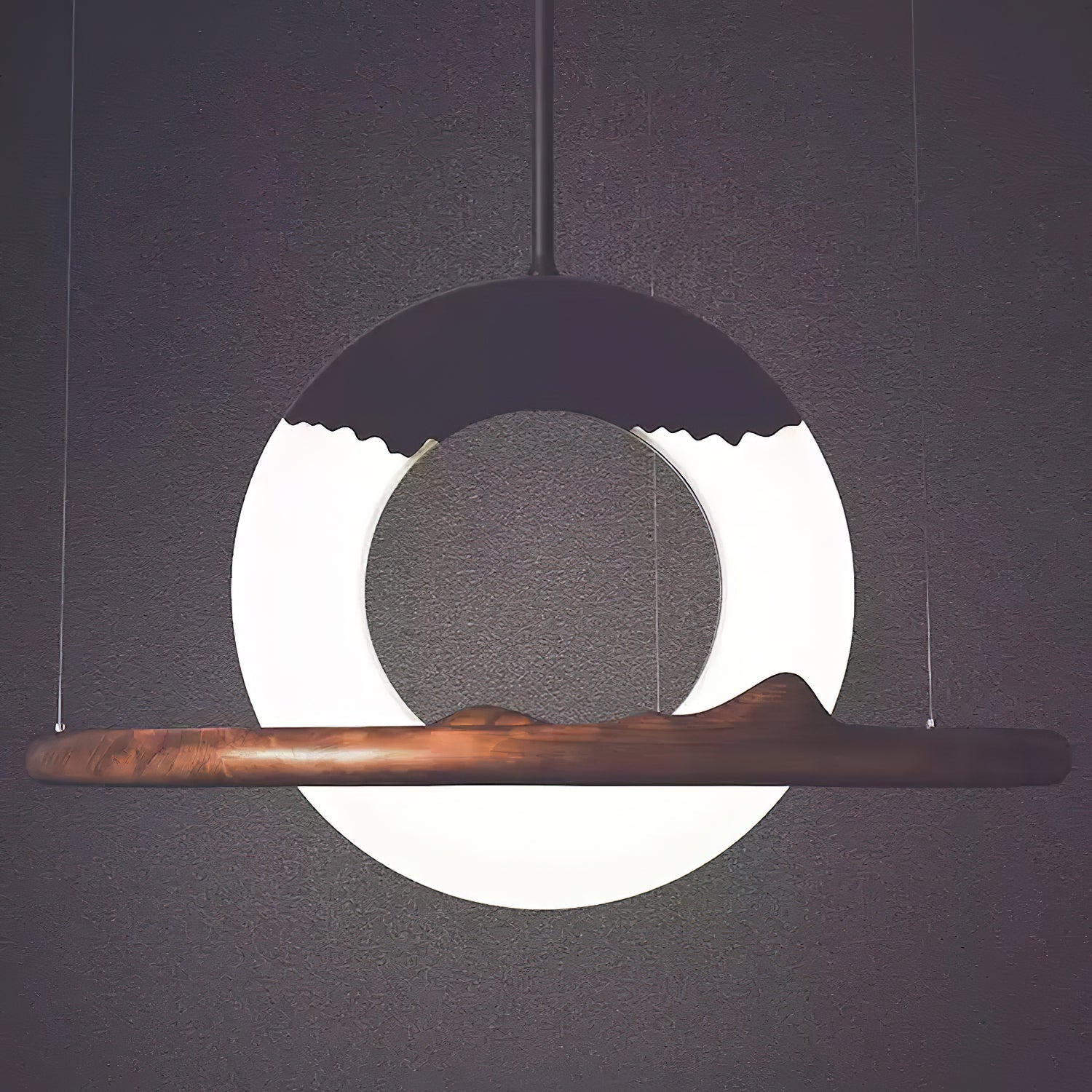 Mytalan Circulaire Acrylique Bois Pendentif Lumière