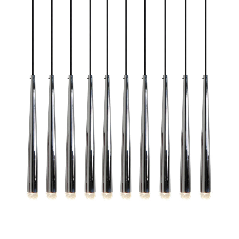 Aurance Lustre avec abat-jours en laiton poli et cristal Minimaliste