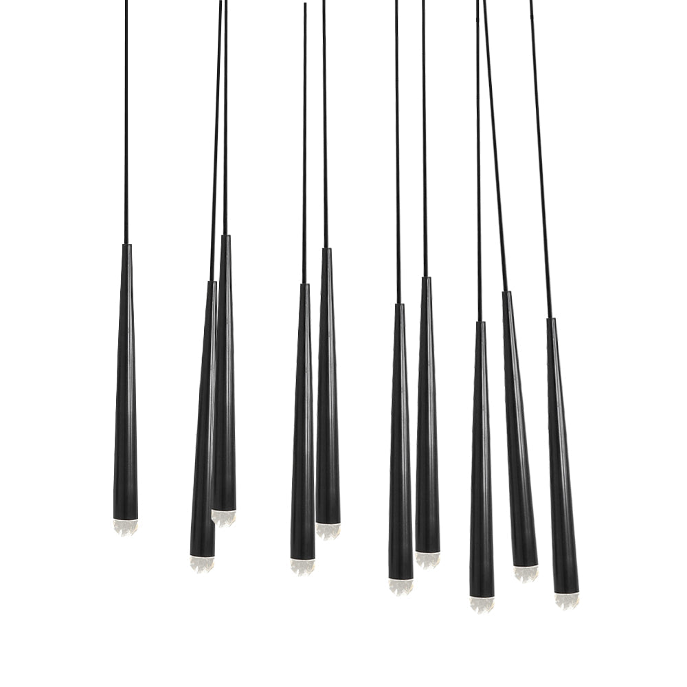 Aurance Lustre avec abat-jours en laiton poli et cristal Minimaliste