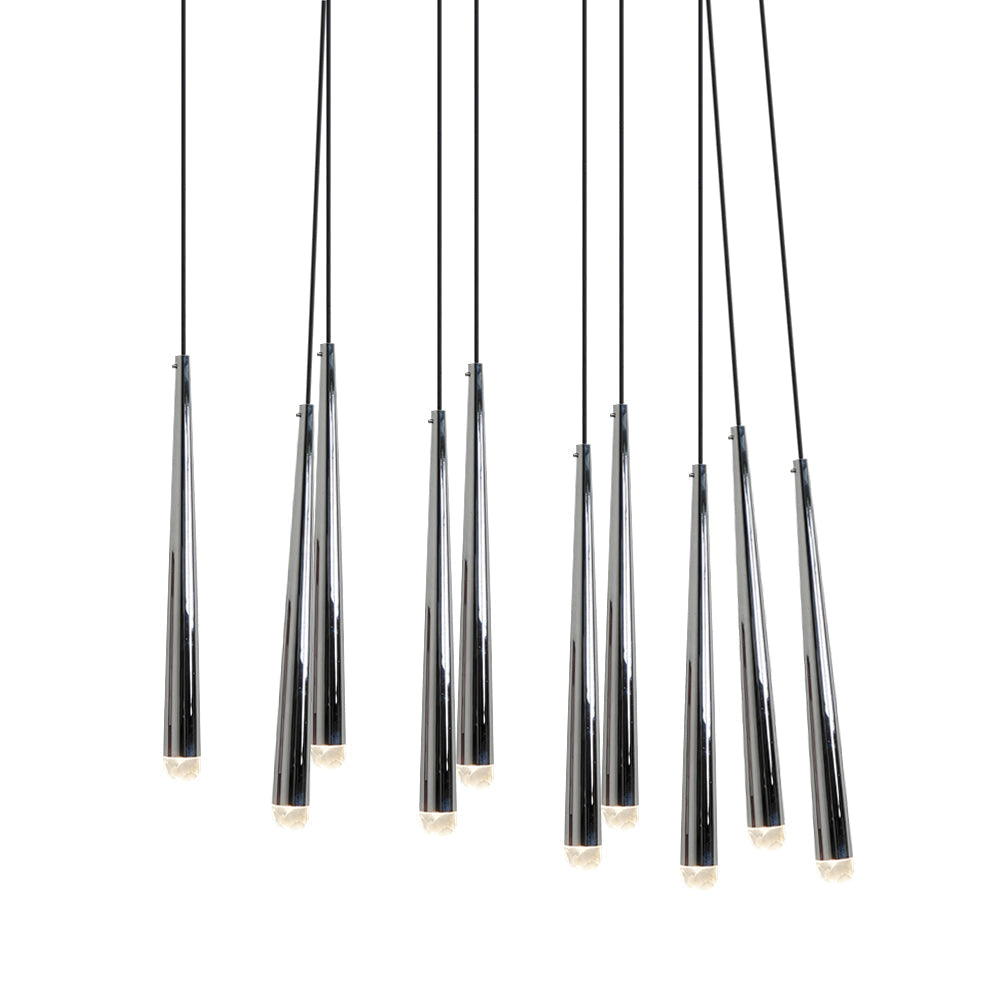 Aurance Lustre avec abat-jours en laiton poli et cristal Minimaliste