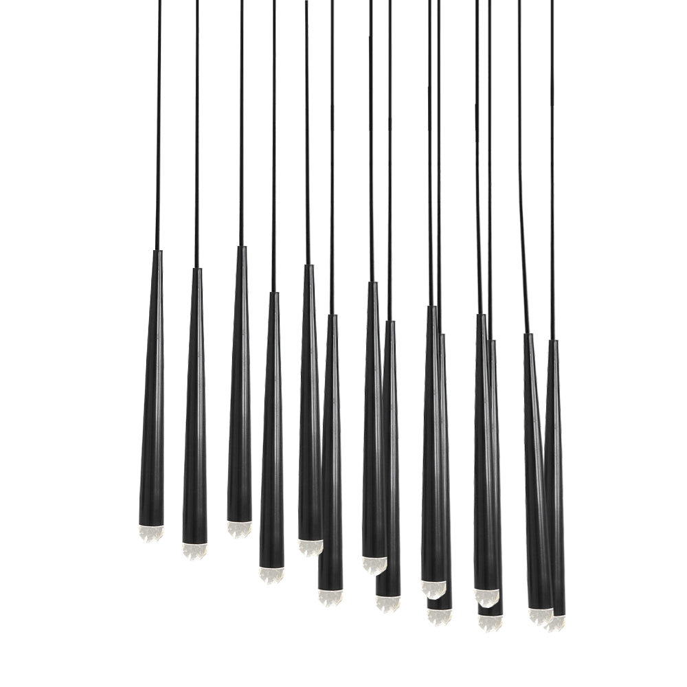 Aurance Lustre avec abat-jours en laiton poli et cristal Minimaliste