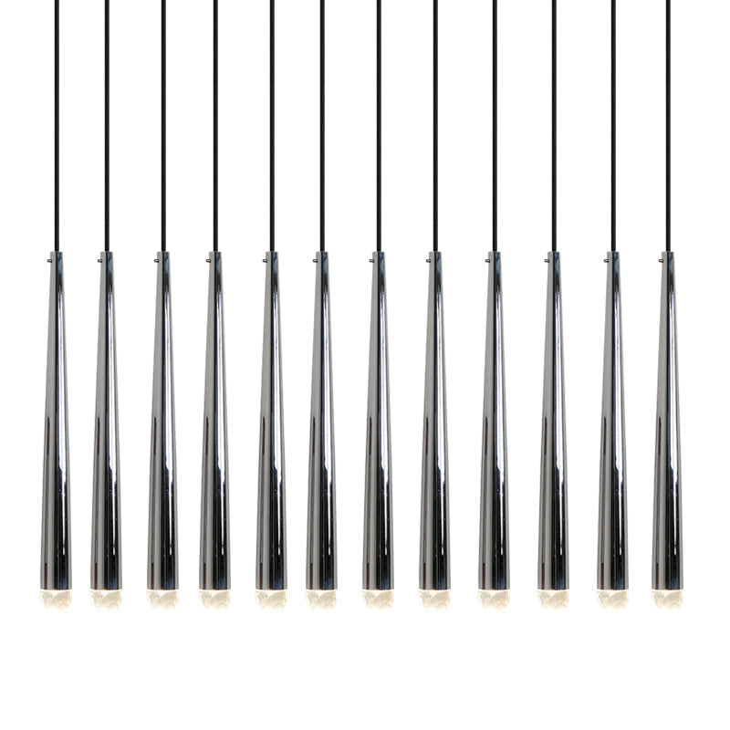 Aurance Lustre avec abat-jours en laiton poli et cristal Minimaliste