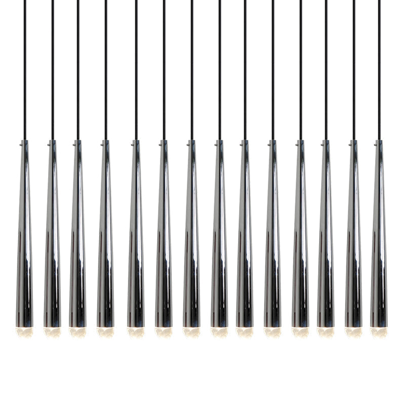 Aurance Lustre avec abat-jours en laiton poli et cristal Minimaliste