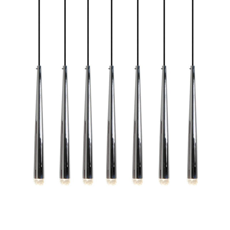 Aurance Lustre avec abat-jours en laiton poli et cristal Minimaliste