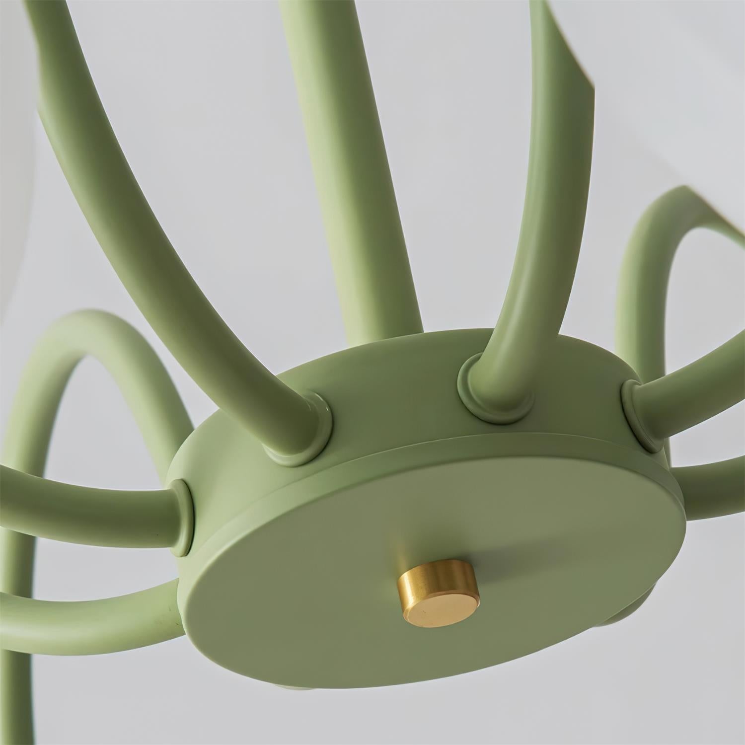 Lustra Lustre Moderne à 8 Lumières en Verre Ridé Vert