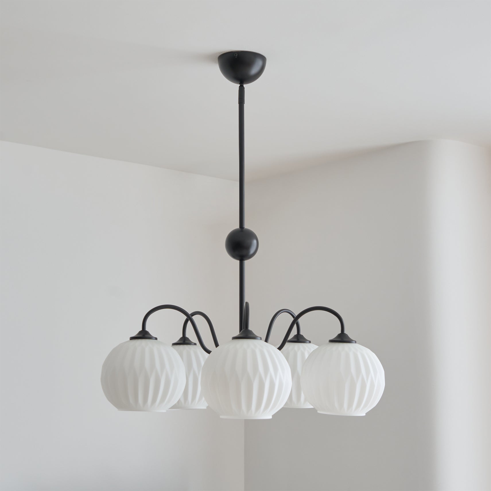 Lustra Lustre Moderne à 8 Lumières en Verre Ridé Vert
