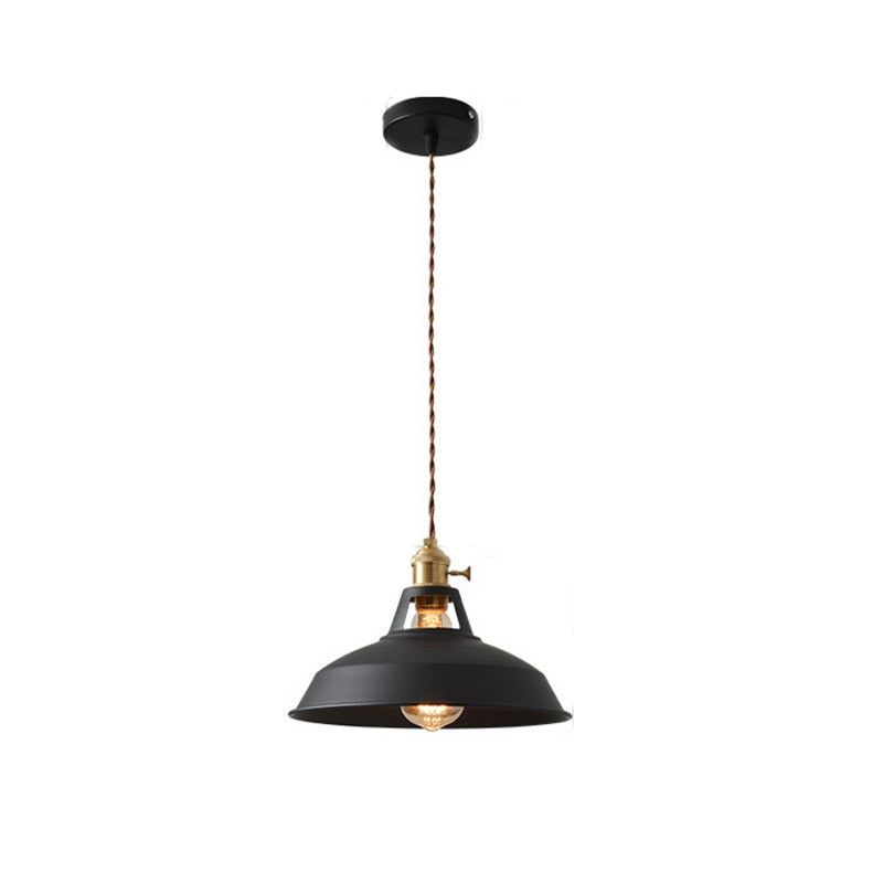 Jojo Lampe Suspension Luminaire Vintage. Métal. Noir/Blanc. Salle à Manger