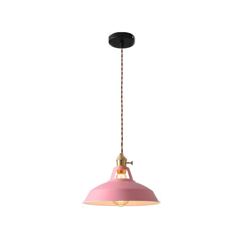 Jojo Lampe Suspension Luminaire Vintage. Métal. Noir/Blanc. Salle à Manger