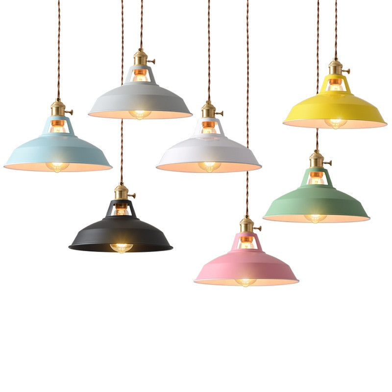 Jojo Lampe Suspension Luminaire Vintage. Métal. Noir/Blanc. Salle à Manger