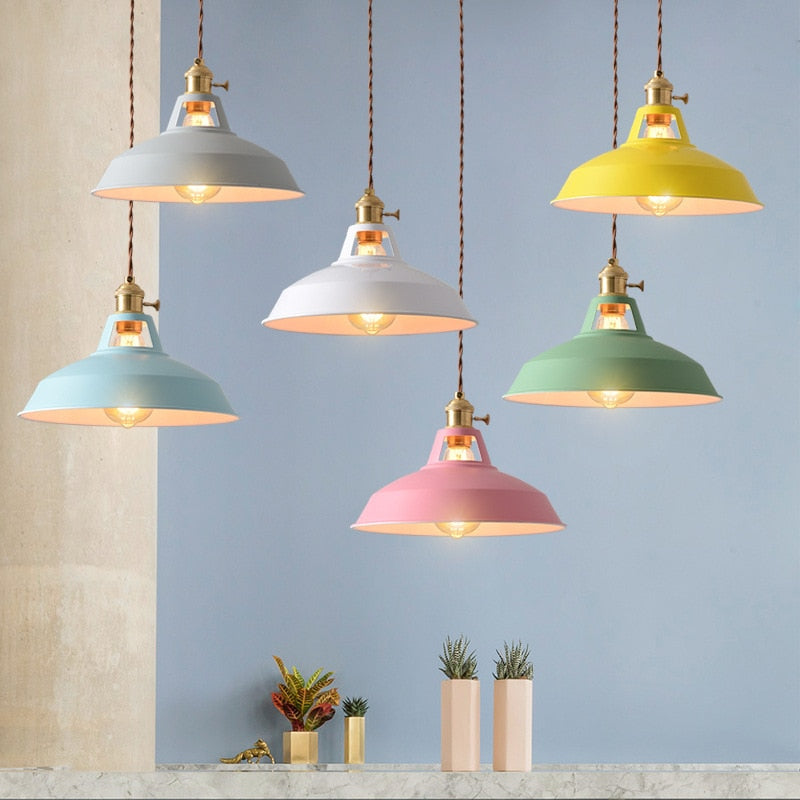 Jojo Lampe Suspension Luminaire Vintage. Métal. Noir/Blanc. Salle à Manger