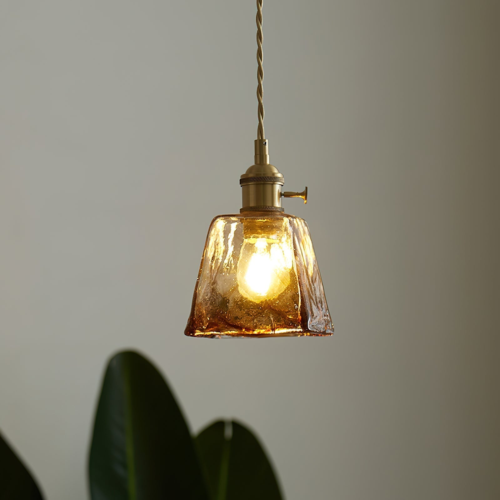 Amberlyn Suspension Verre Ambre Vintage
