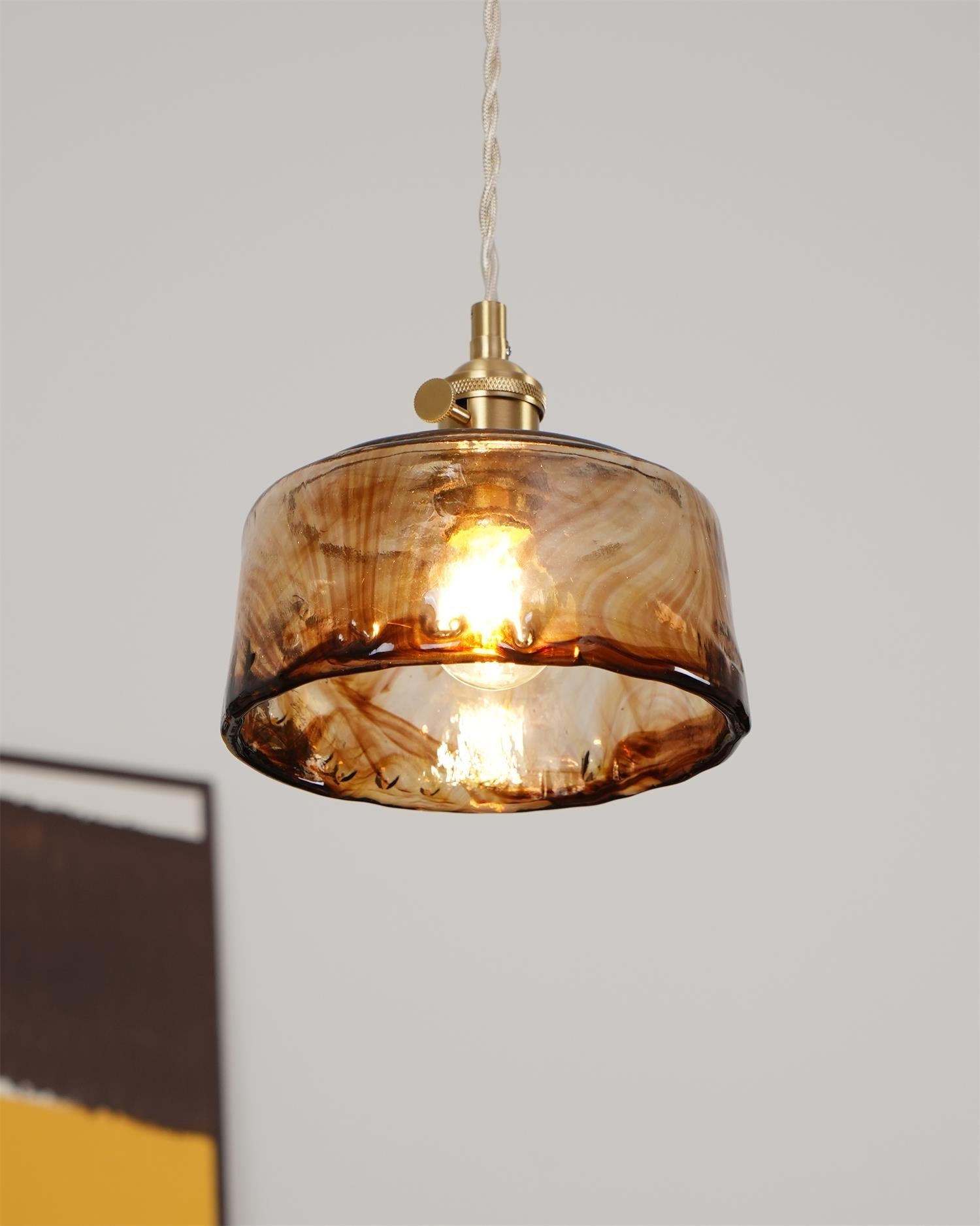 Amberlyn Suspension Verre Ambre Vintage
