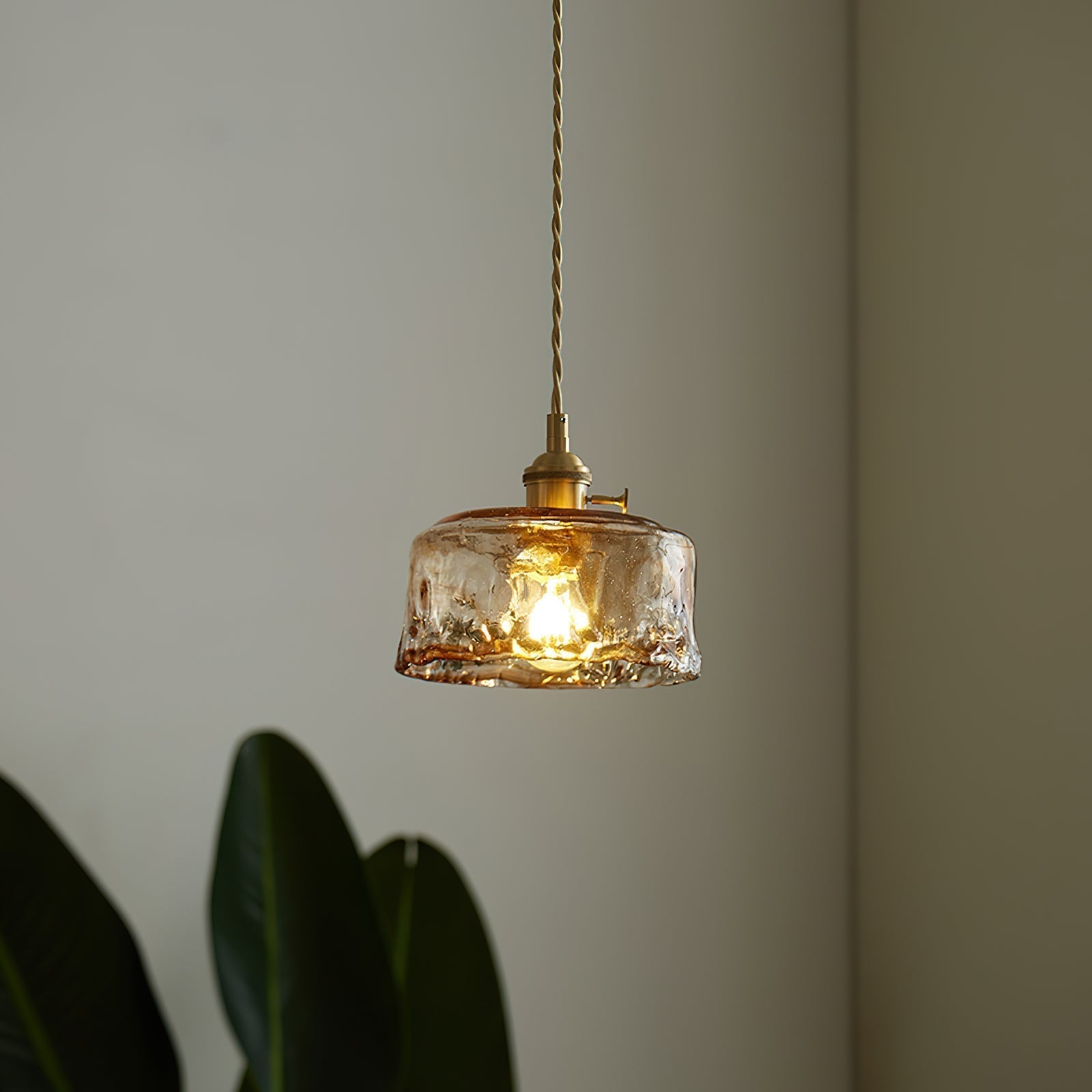 Amberlyn Suspension Verre Ambre Vintage