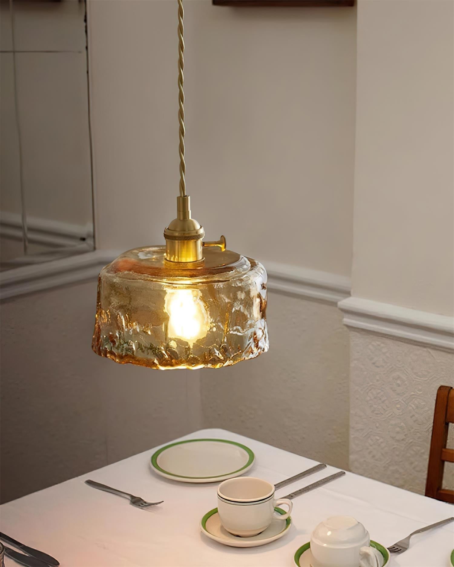 Amberlyn Suspension Verre Ambre Vintage