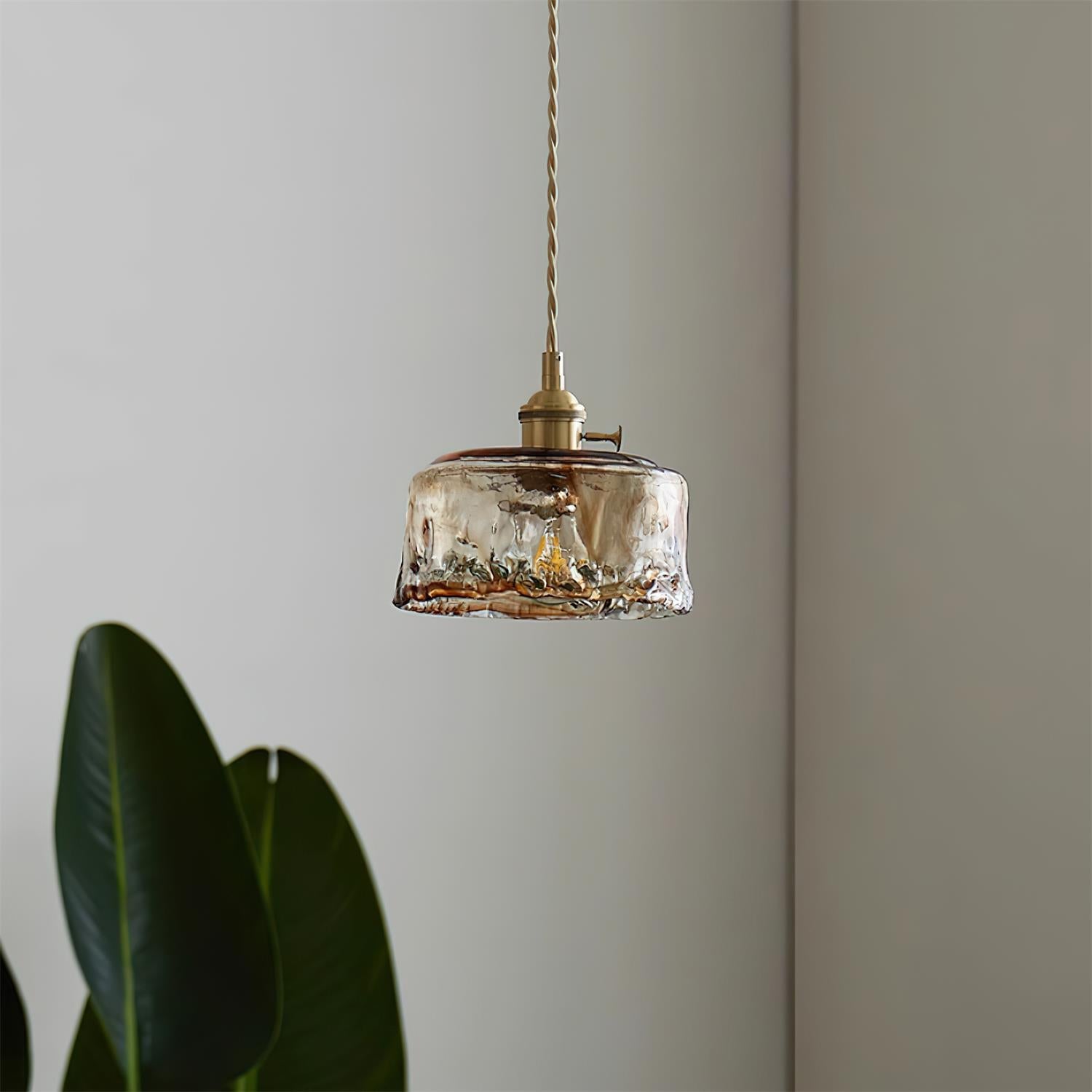 Amberlyn Suspension Verre Ambre Vintage
