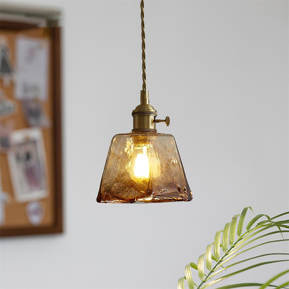 Amberlyn Suspension Verre Ambre Vintage