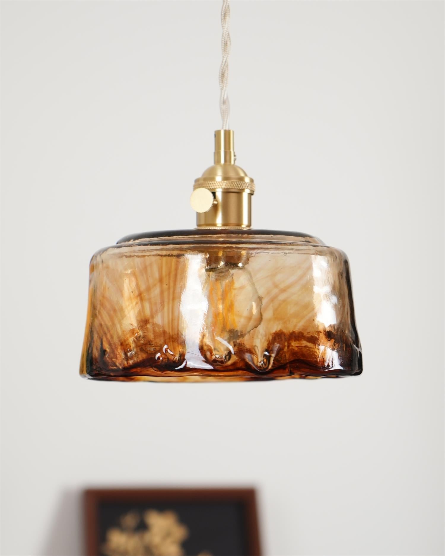 Amberlyn Suspension Verre Ambre Vintage