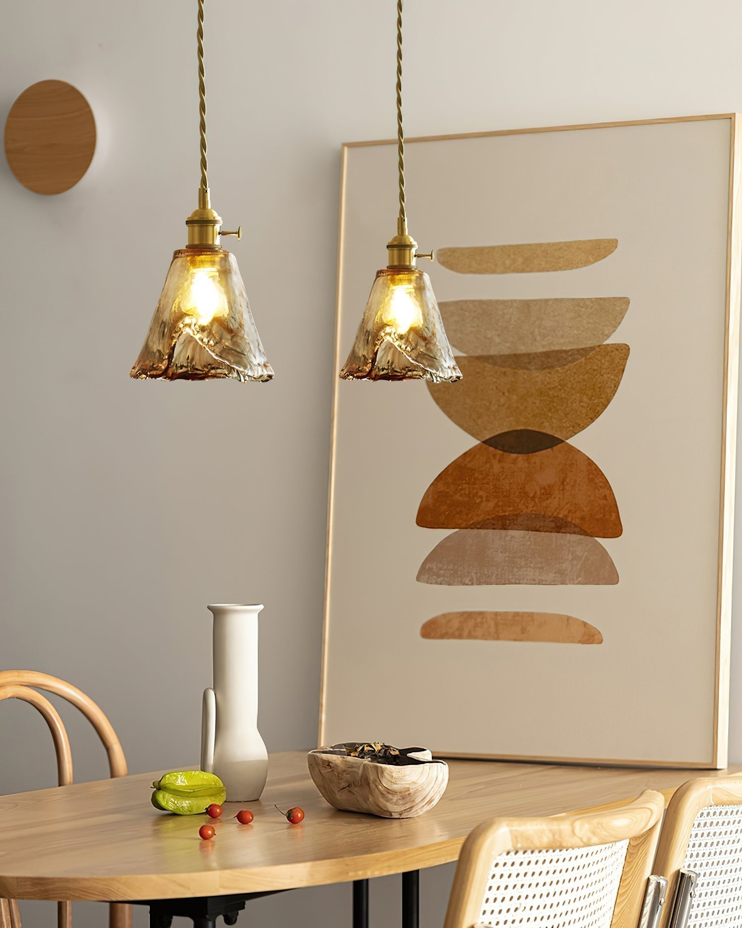 Amberlyn Suspension Verre Ambre Vintage