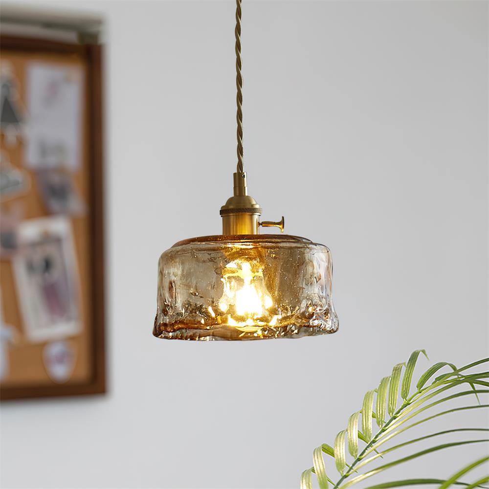 Amberlyn Suspension Verre Ambre Vintage