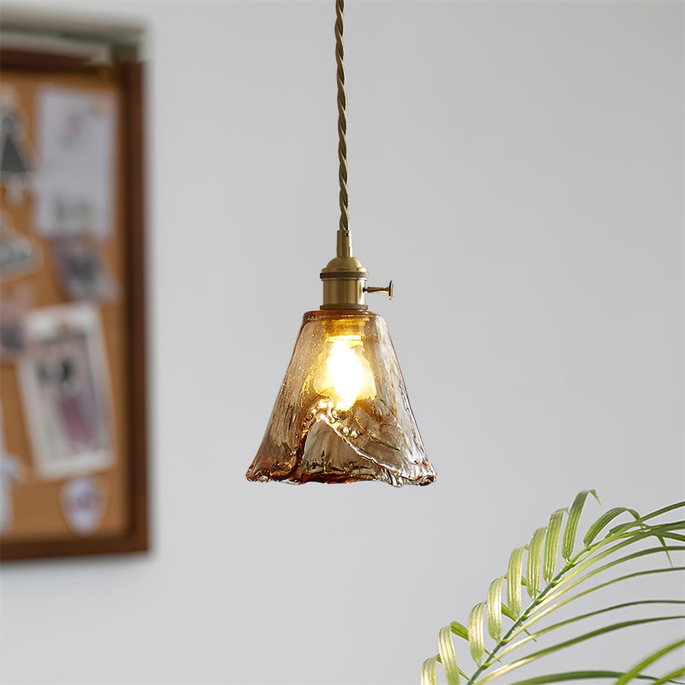 Amberlyn Suspension Verre Ambre Vintage