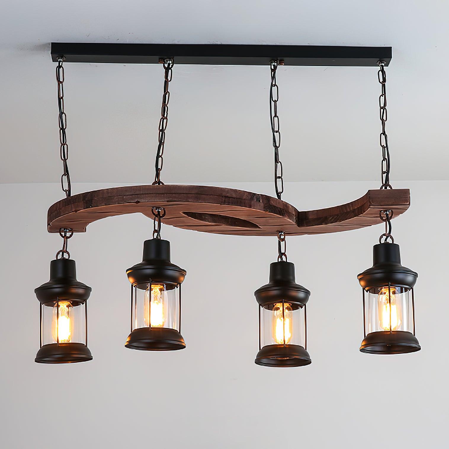 Aurora Lustre Vintage en Bois d'Avoine