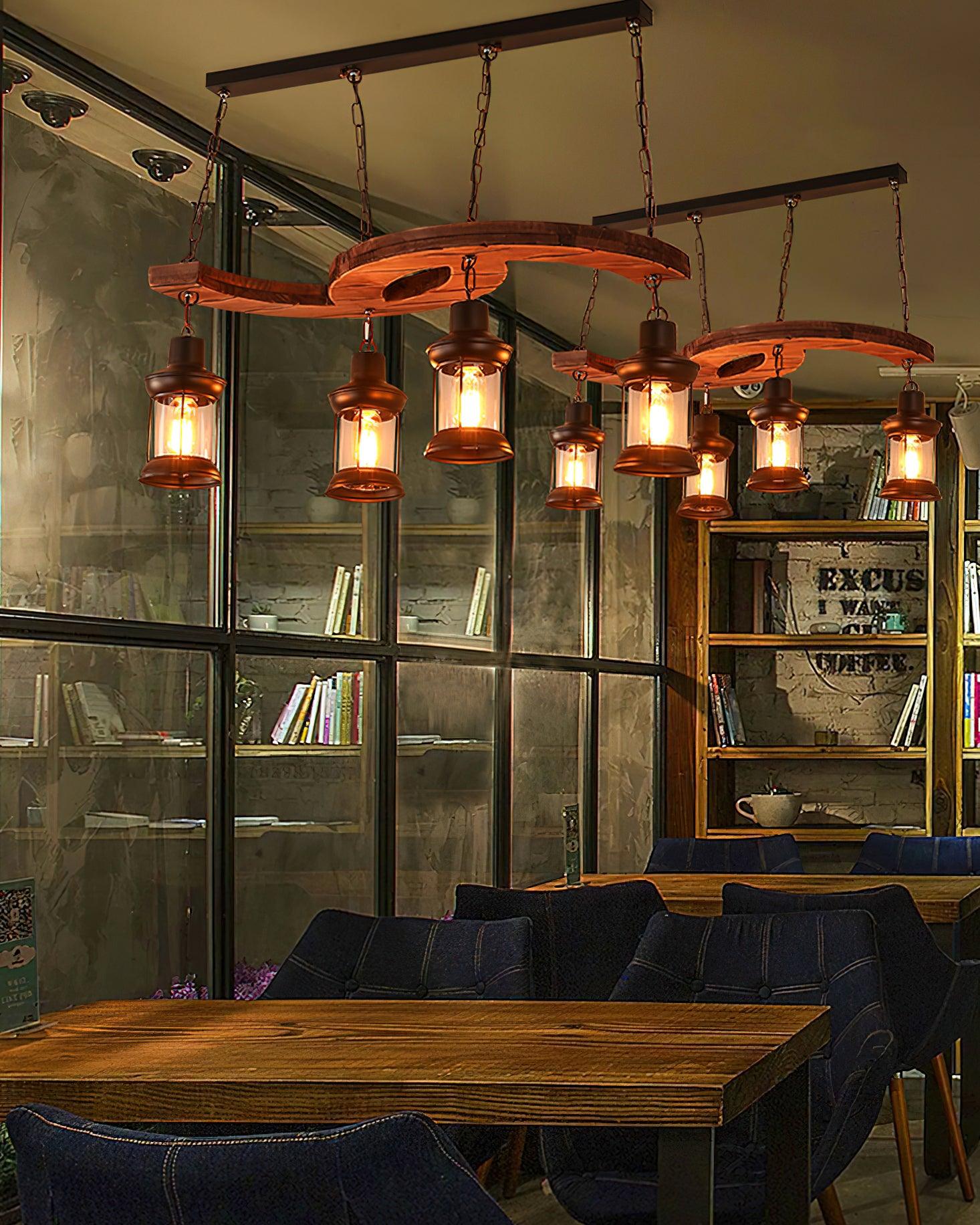 Aurora Lustre Vintage en Bois d'Avoine