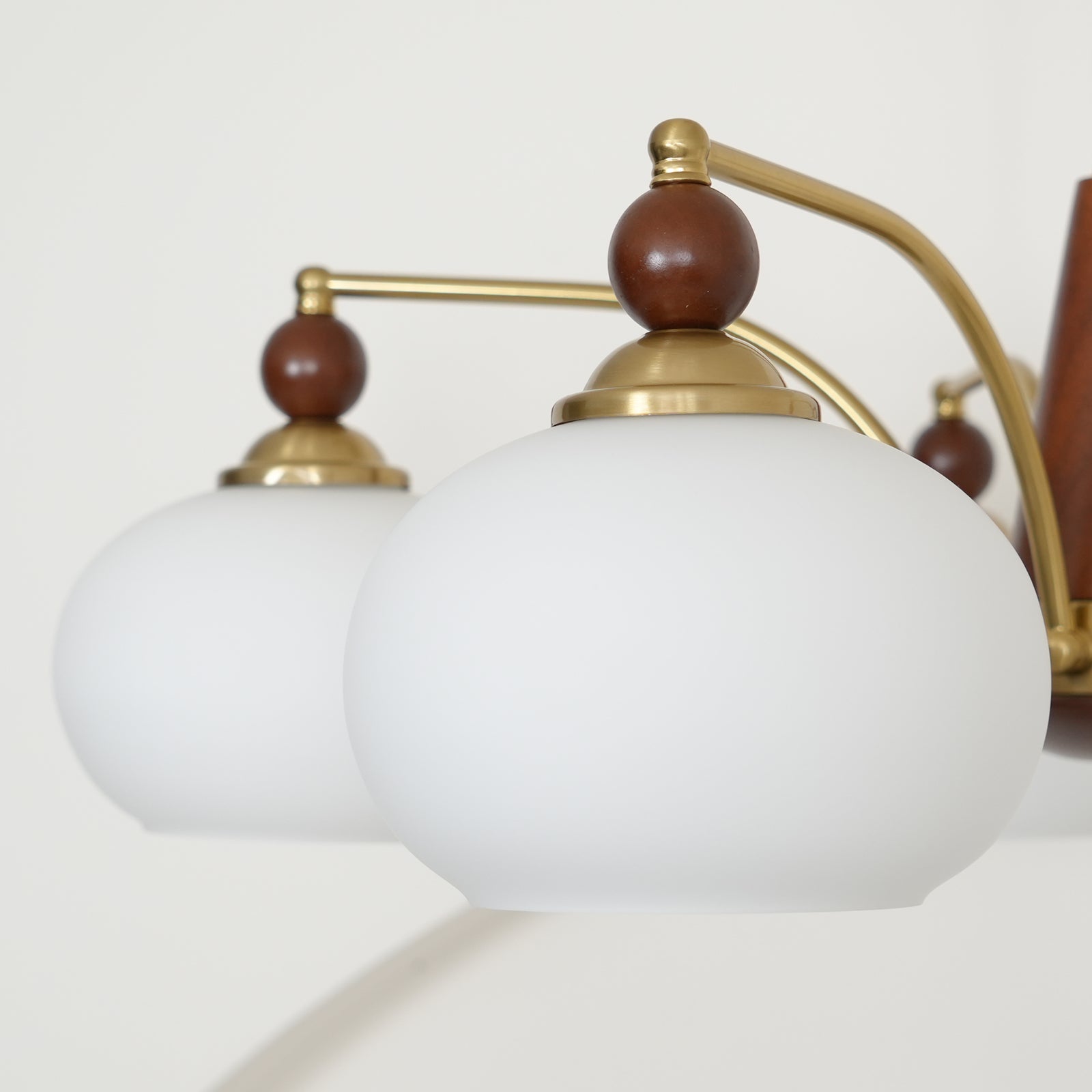 Lustra Suspension Rétro en Verre Jaune et Laiton