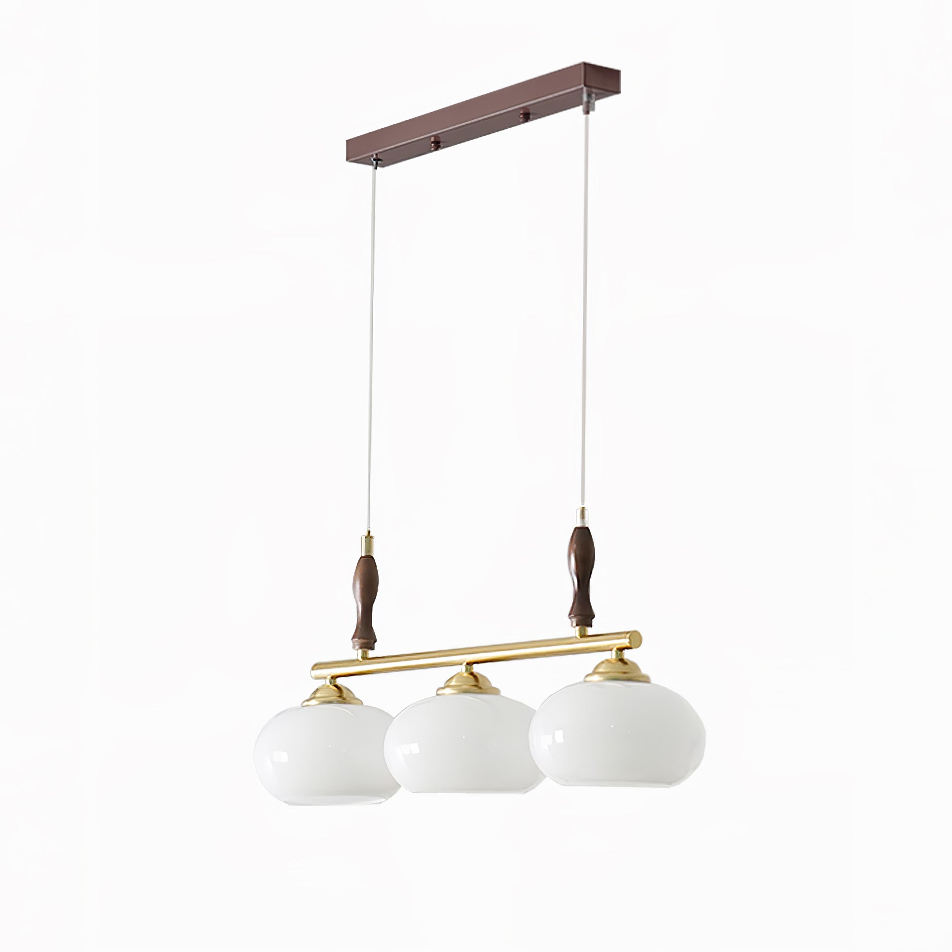 Lustra Suspension Rétro en Verre Jaune et Laiton