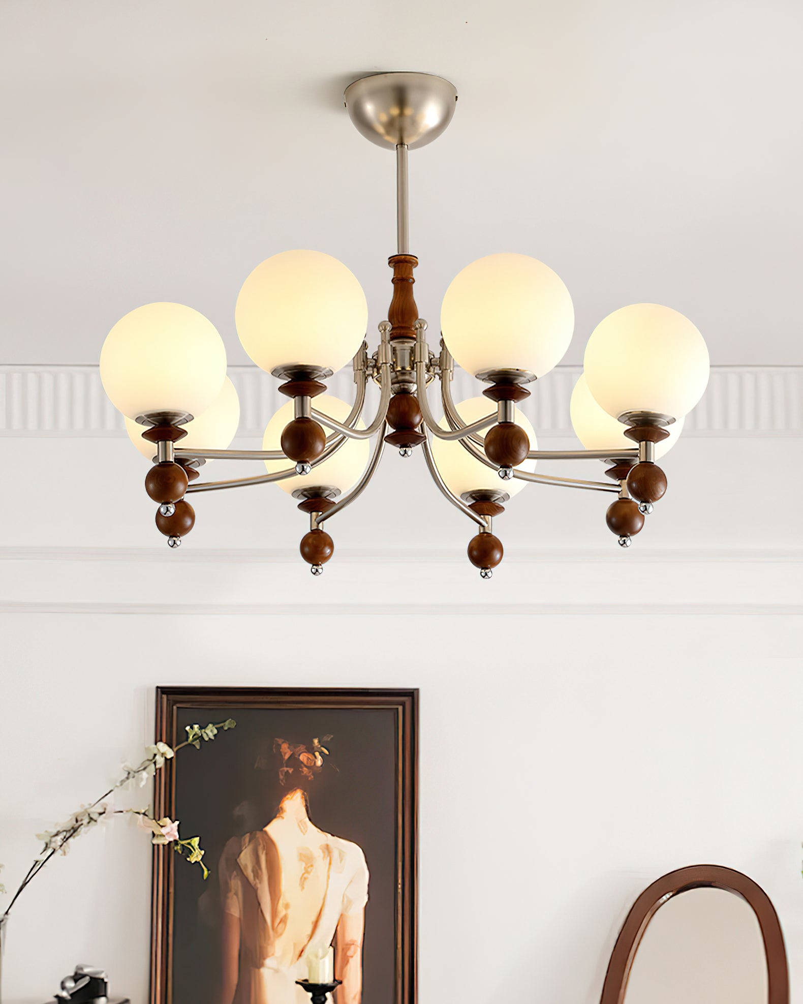 Retro Ellan Lustre Globe en Verre Poli