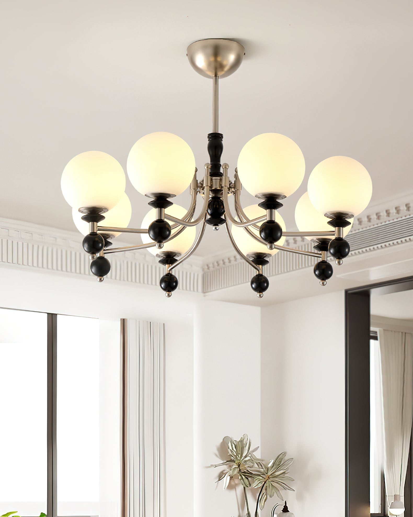 Retro Ellan Lustre Globe en Verre Poli