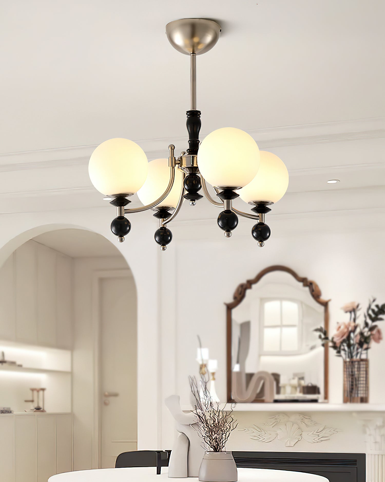 Retro Ellan Lustre Globe en Verre Poli