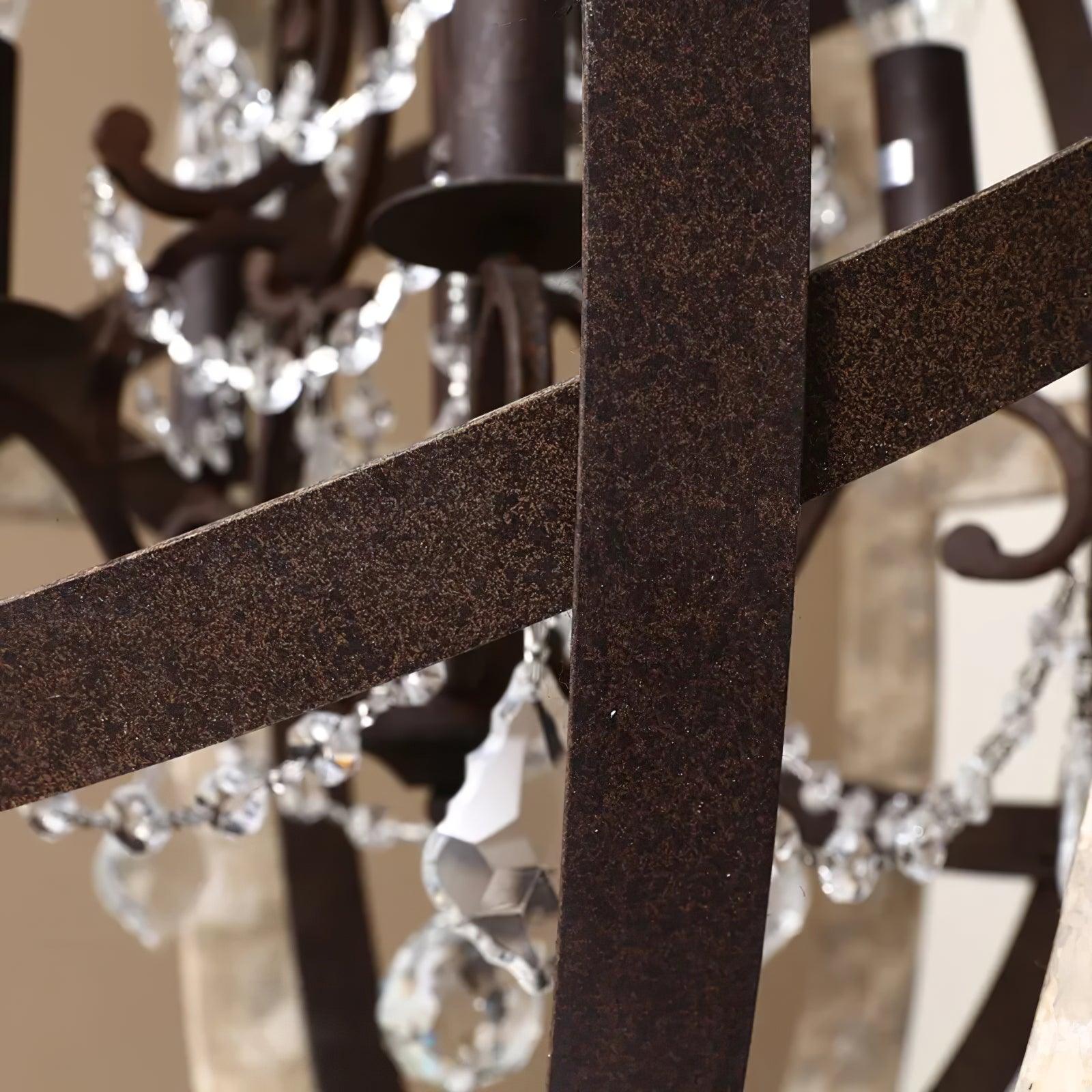 Lustra Lustre Globe Rétro avec Bois Vieilli