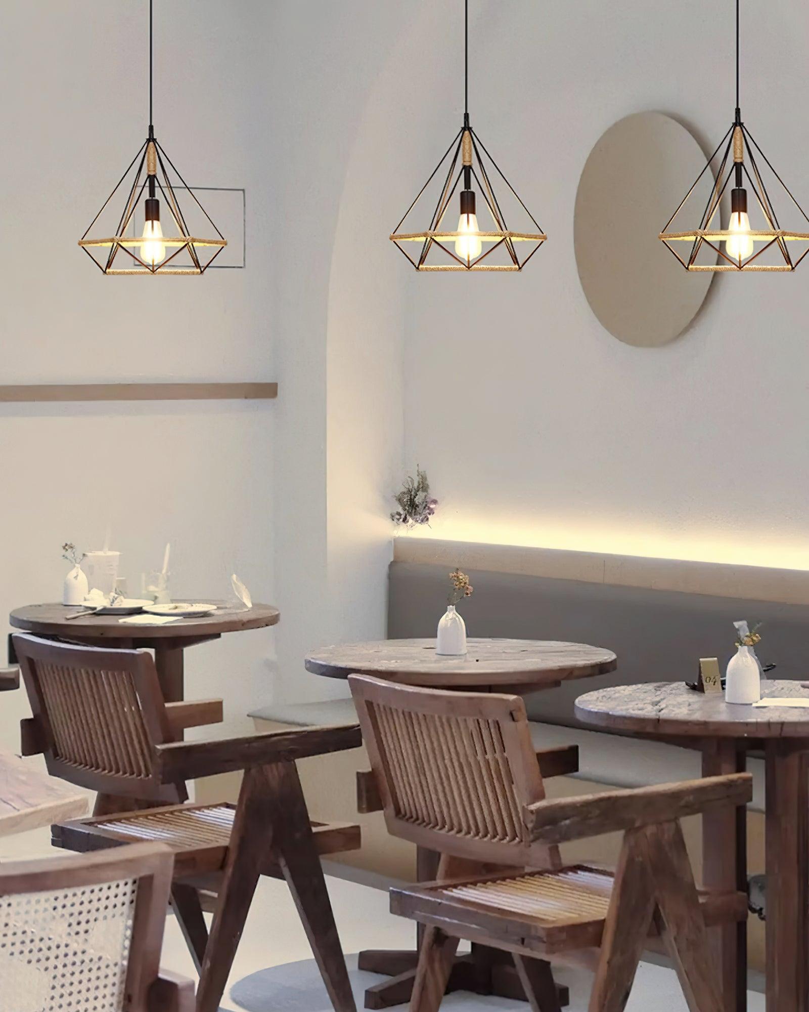 Evliran Suspension Moderne en Corde de Chanvre Rétro