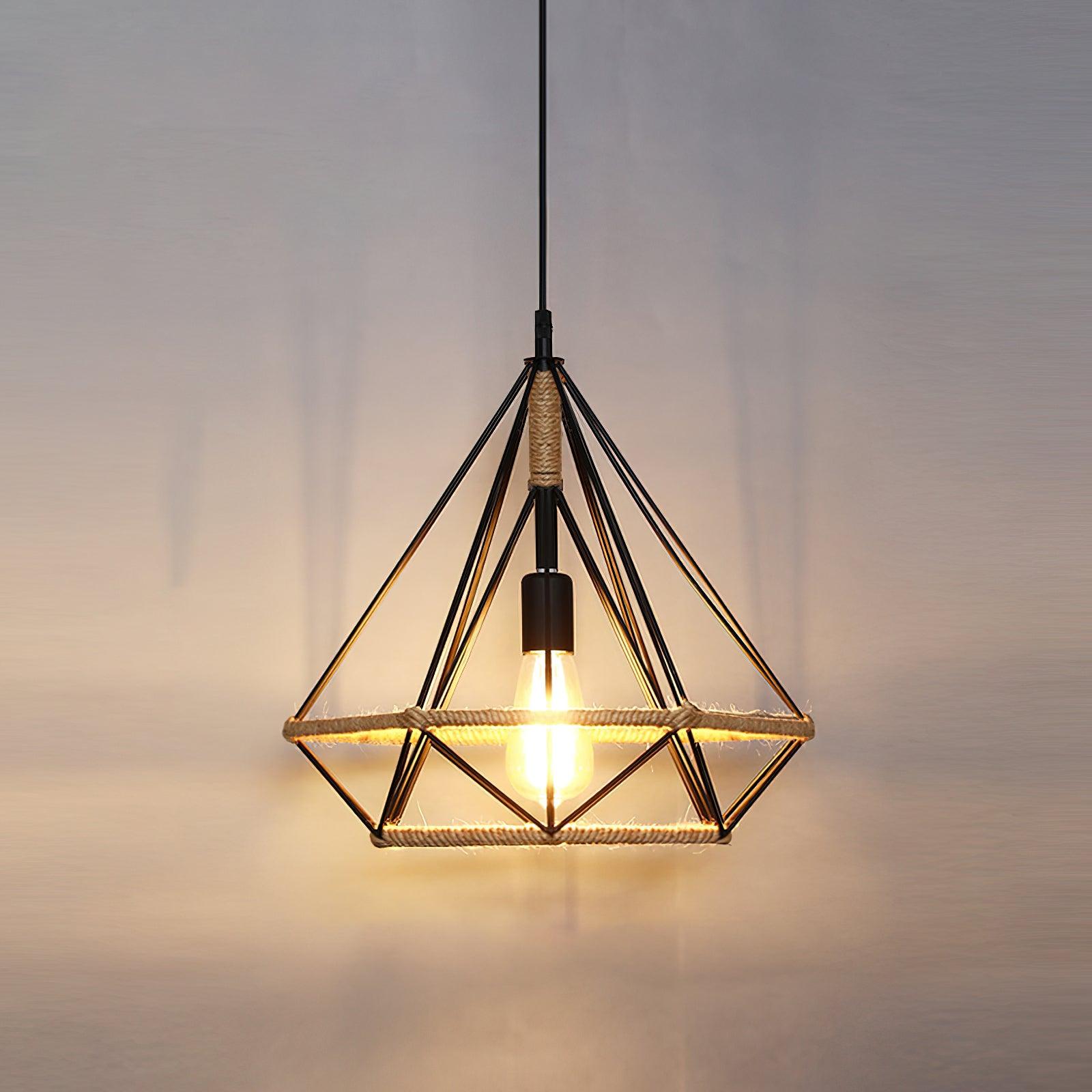 Evliran Suspension Moderne en Corde de Chanvre Rétro