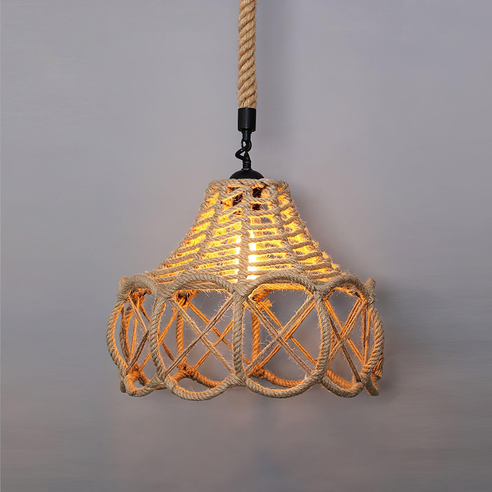 Evliran Suspension Moderne en Corde de Chanvre Rétro