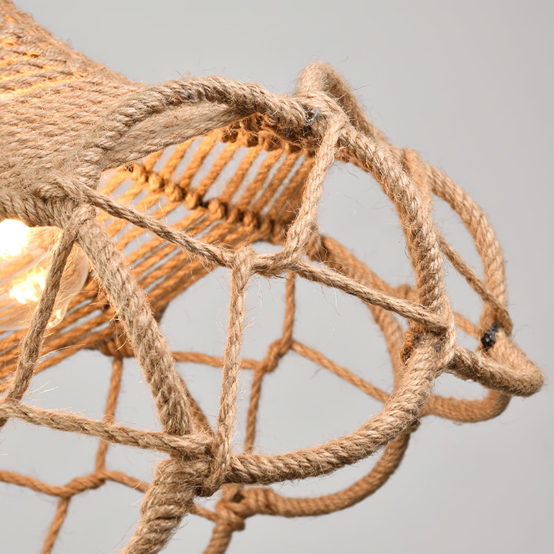 Evliran Suspension Moderne en Corde de Chanvre Rétro