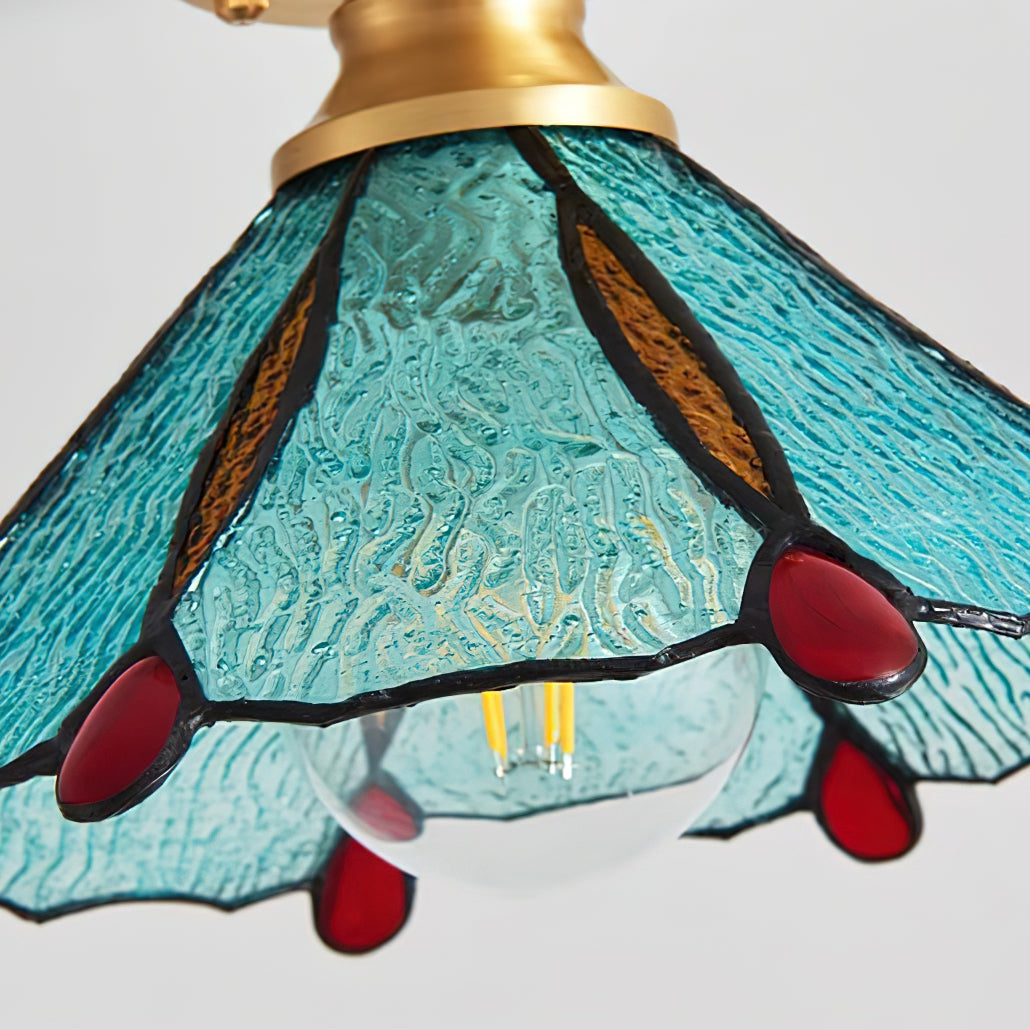 Prisman Plafonnier en vitrail style Tiffany Civelle