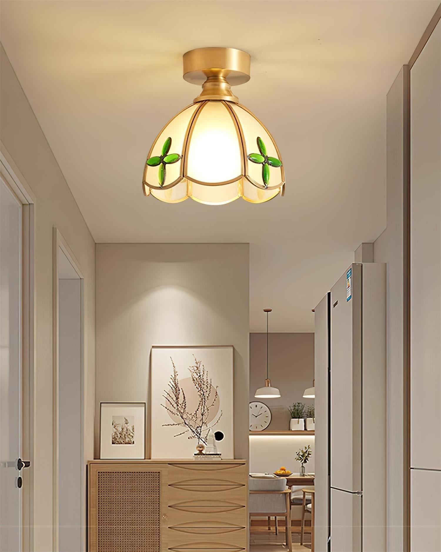 Prisman Plafonnier en vitrail style Tiffany Civelle