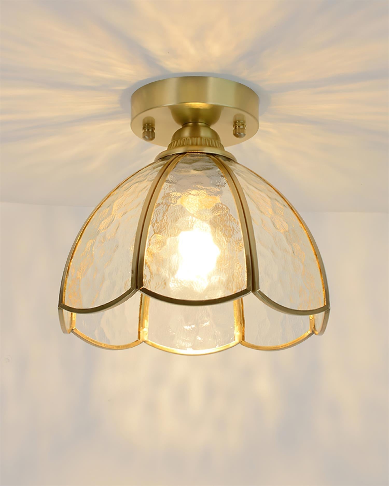 Prisman Plafonnier en vitrail style Tiffany Civelle