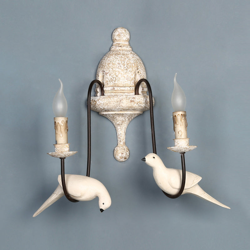 Syraean Applique Murale Métal Bois Rétro Vintage Oiseau