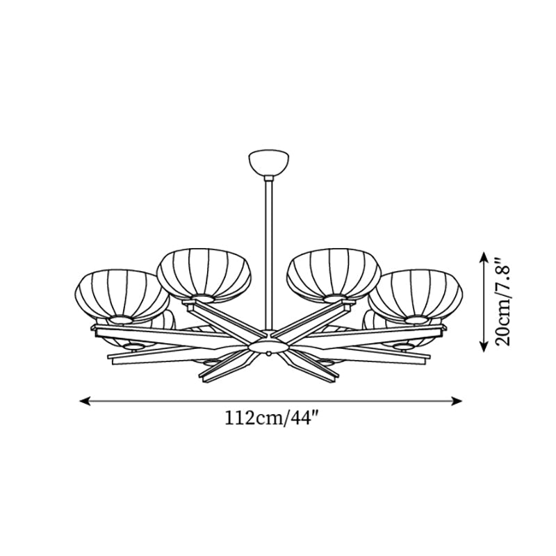 Lustre Bras en Bois de Noyer et Abat-jours en Verre Opale Style Mi-siècle
