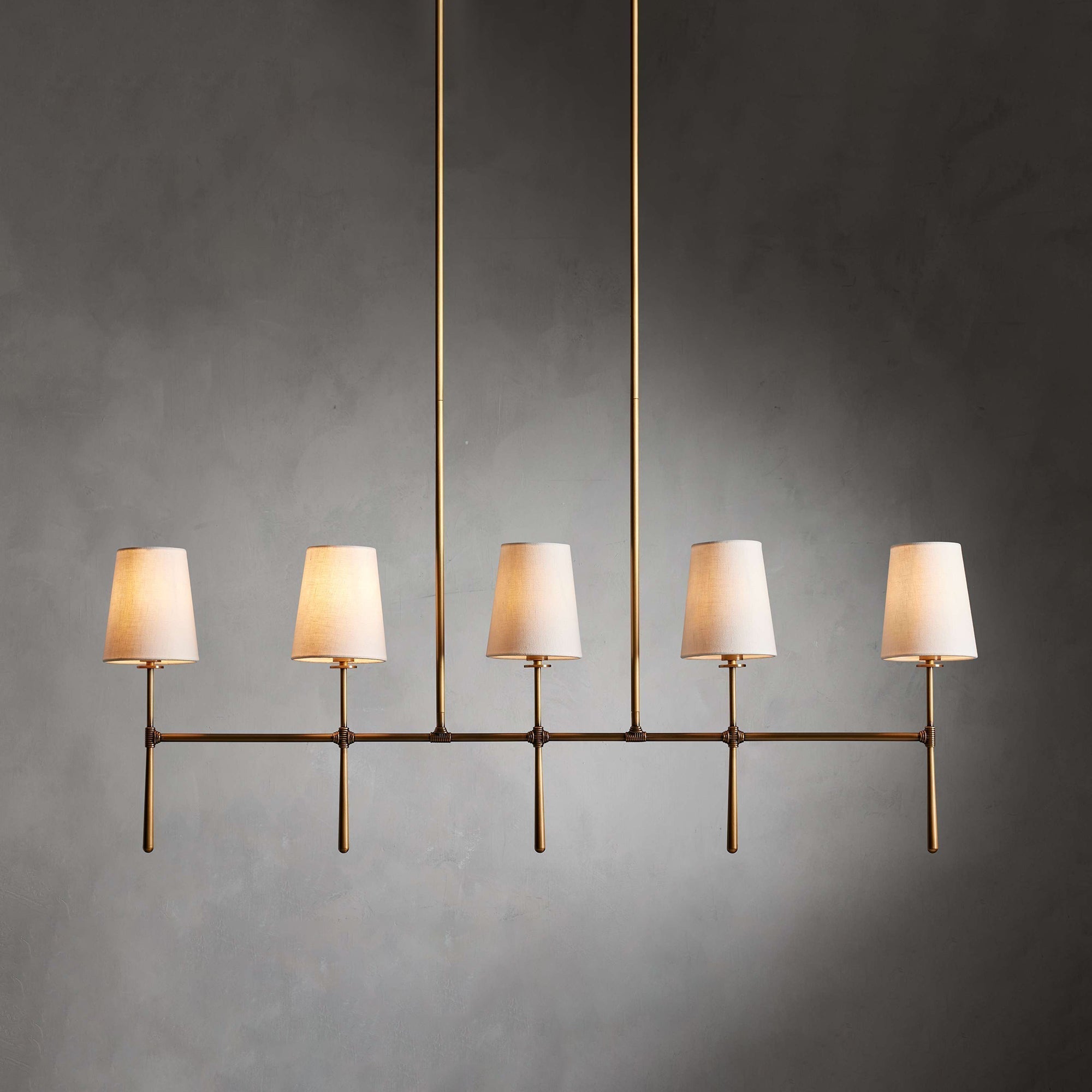 Eurvinen Lustre Industriel Vintage Linéaire Métal Tissu