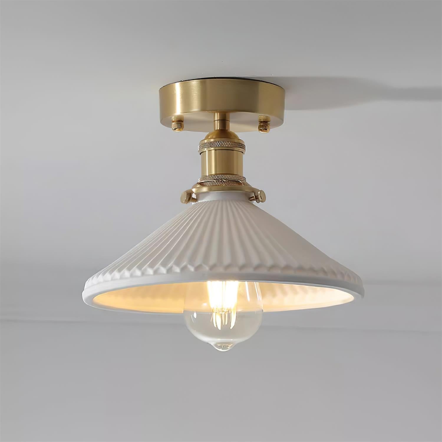 Belmont Plafonnier Vintage Laiton Céramique