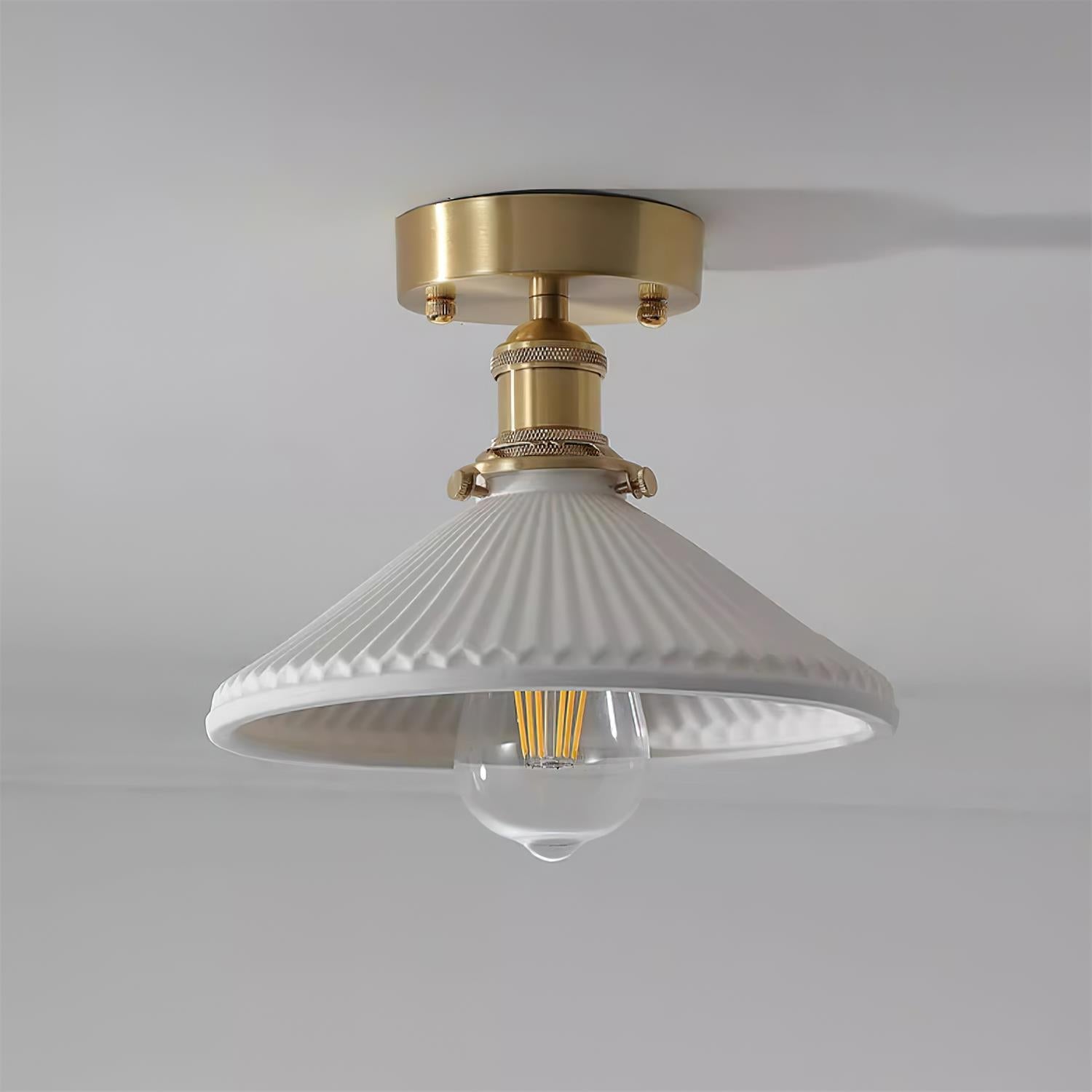 Belmont Plafonnier Vintage Laiton Céramique