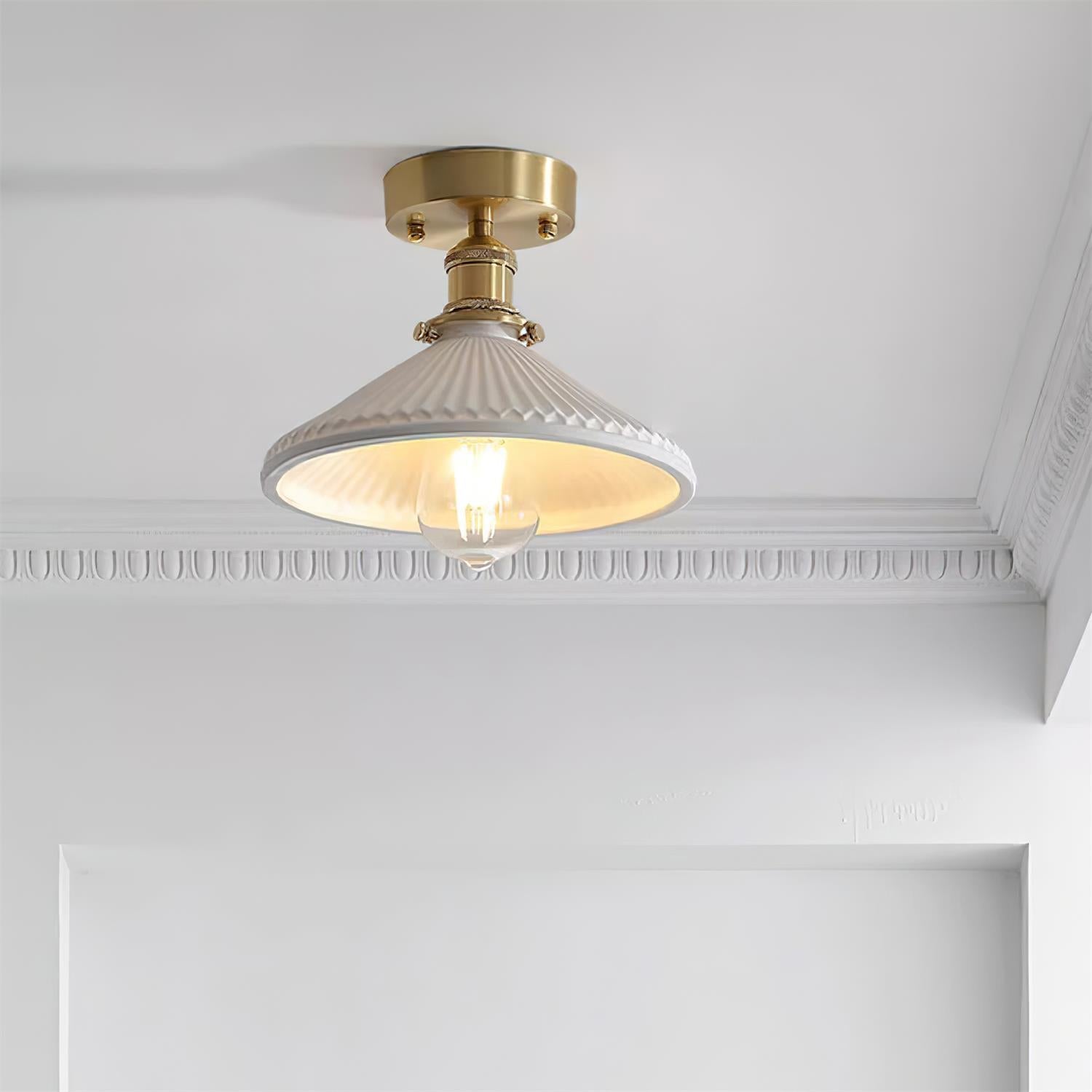 Belmont Plafonnier Vintage Laiton Céramique
